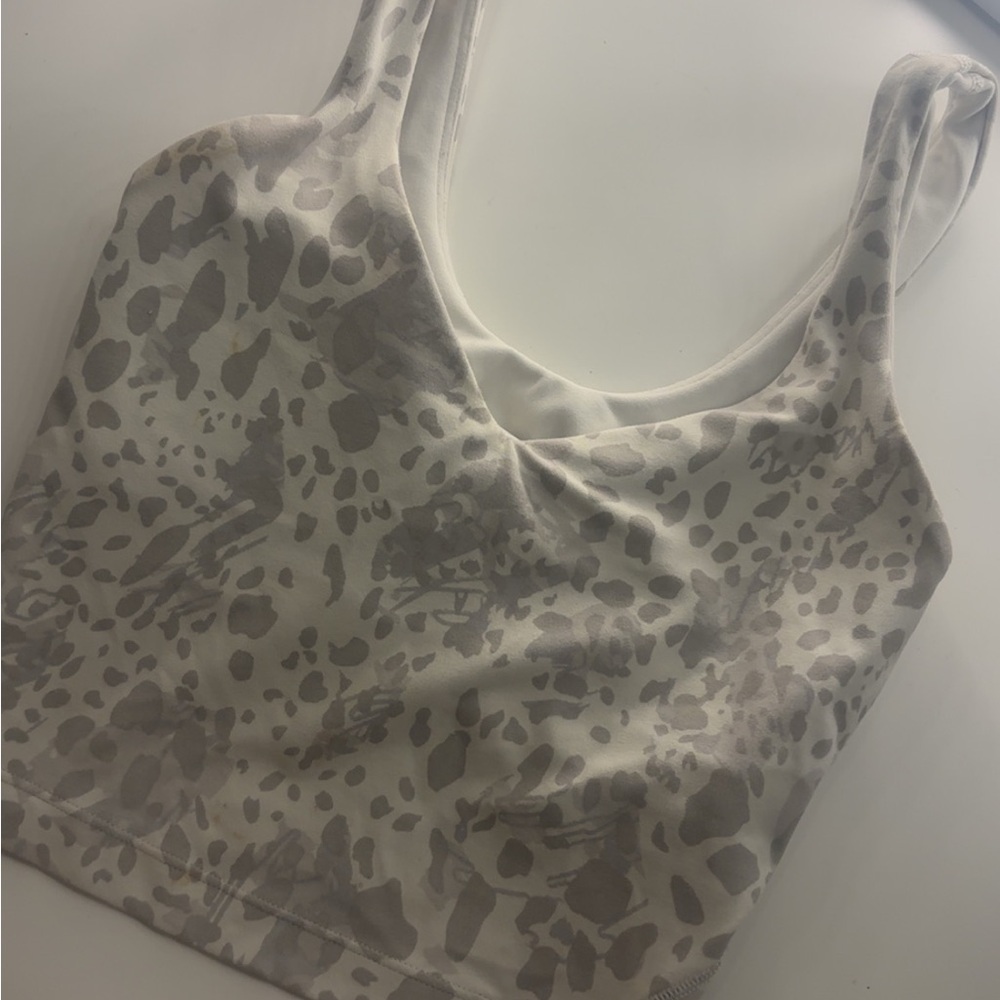 lululemon athletica Gray and White Sports Bra with Elegant Design
